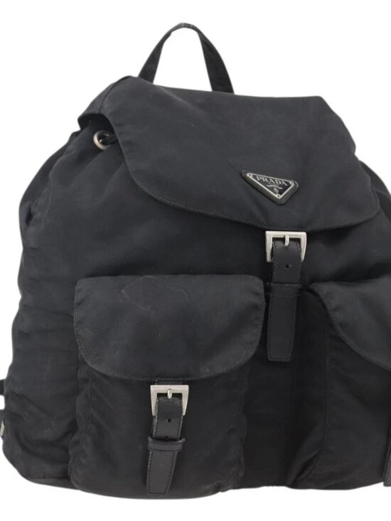 PRADA Backpack Nylon Silver Black Auth bs33518 main image 9